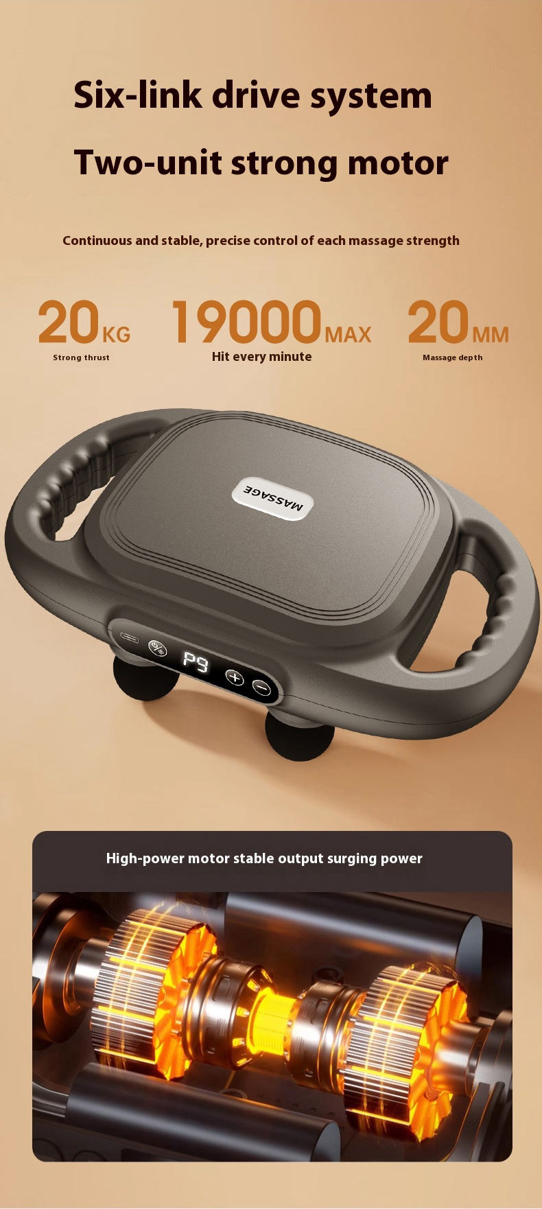 Ease&Co 6 Head Back Massage Gun For Muscles